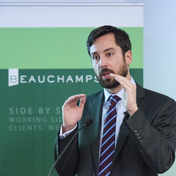 Eoghan Murphy talks at the Social Housing event 
